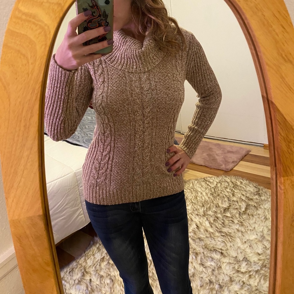 Marled turtle neck sweater